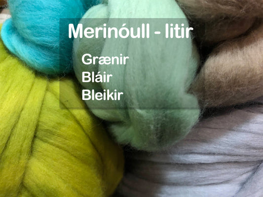 Merinóull -ýmsir litir